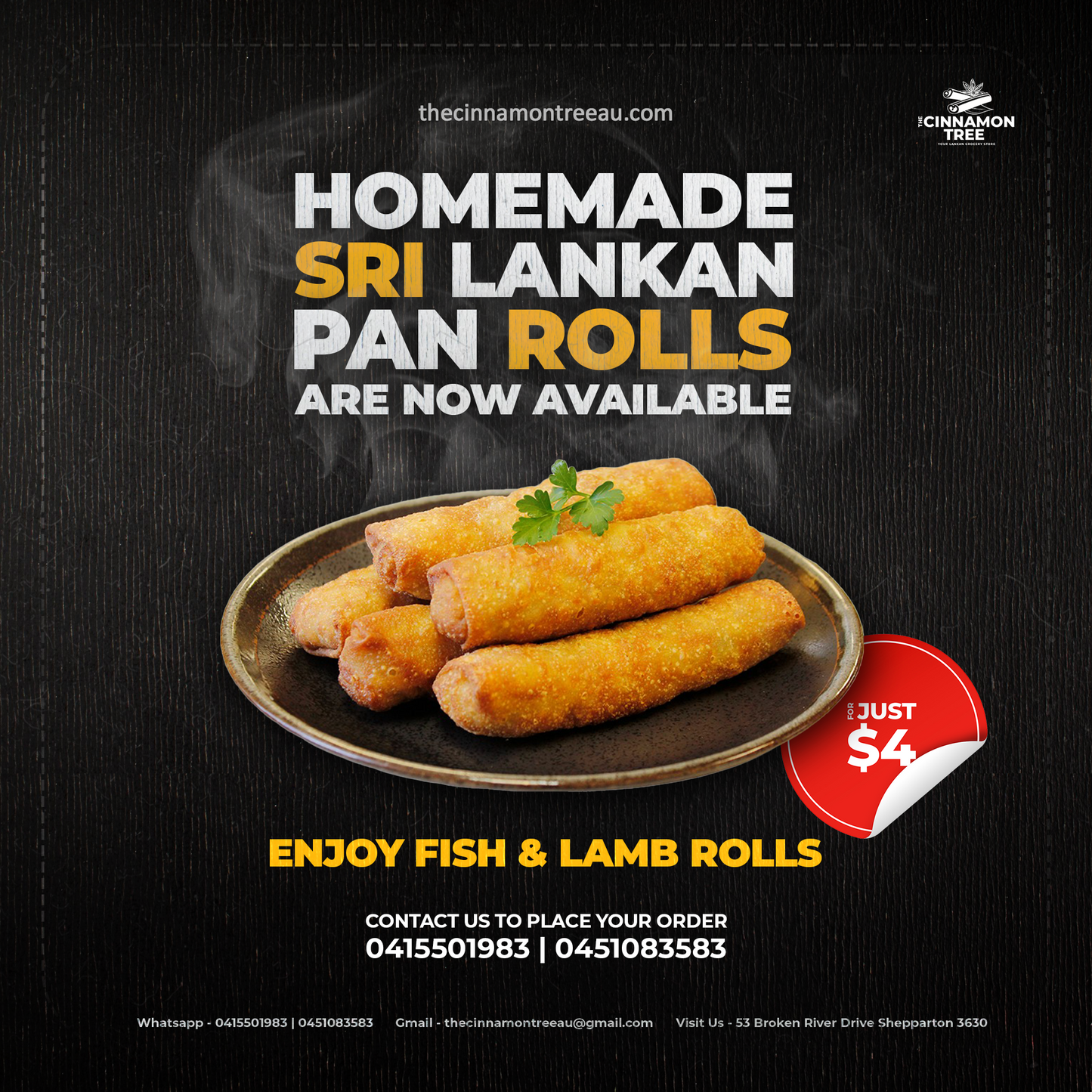 Homemaid Pan Rolls (Lamb)- Pre Orders Only