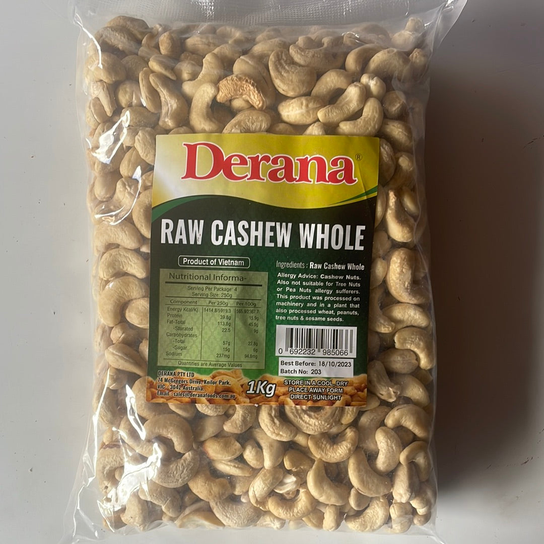 Derana Raw Cashew Whole 1KG