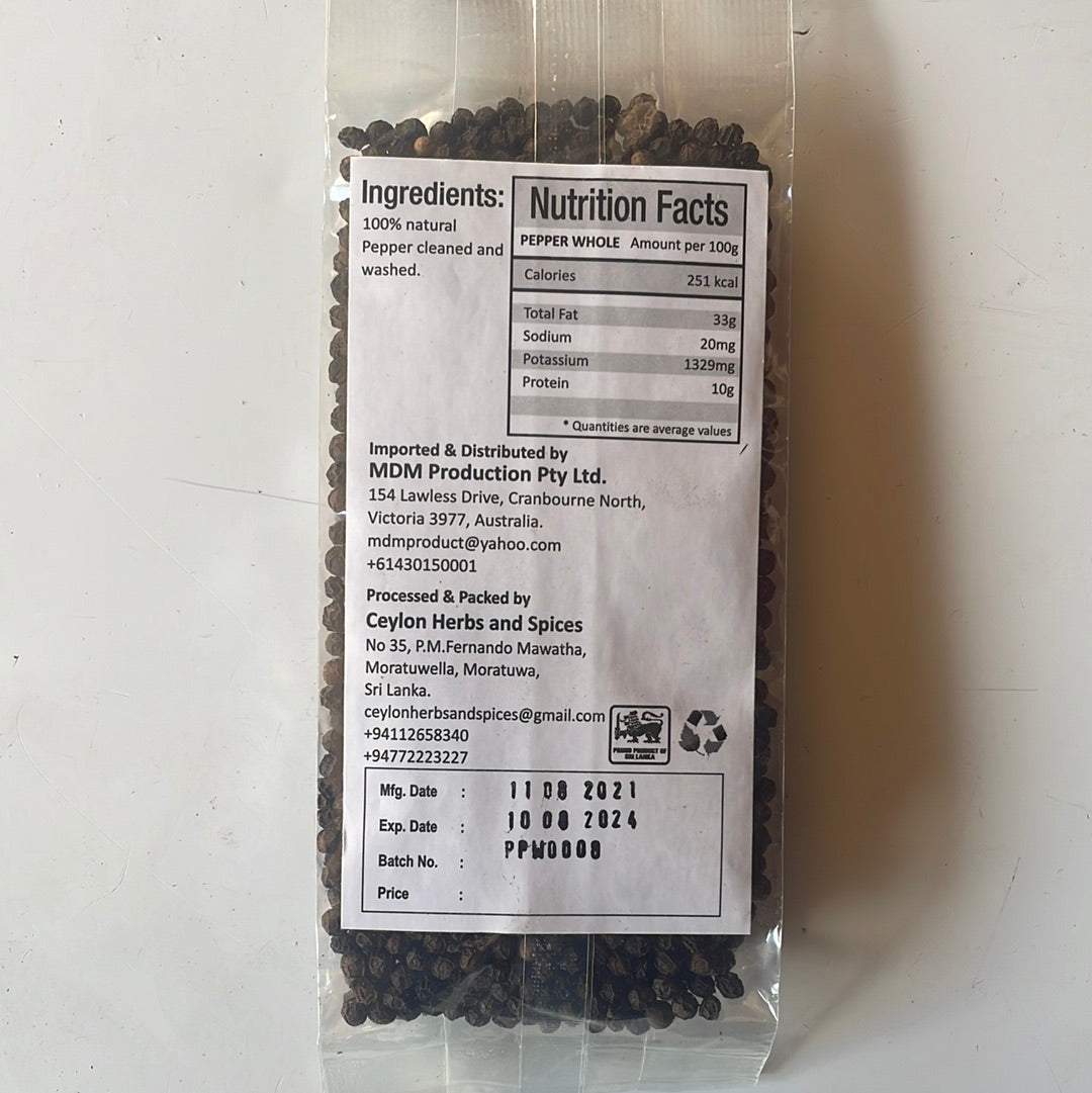 Ceylon Spicia Peppercorns 100g